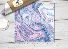 Blue Pink Marble Patterned HTV 1060