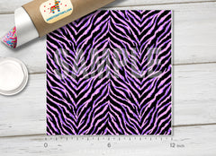 Purple Black stripes Zebra Print Printed Vinyl/ Indoor / Outdoor/ Heat Transfer Vinyl-821 - Printive Vinyl | Patterned Vinyl