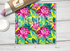 Tropical Lotus Flowers Patterned HTV 994