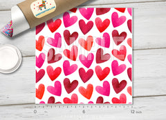 Watercolor Heart Sequin Patterned HTV 1086