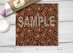 Halloween Paisley skulls Patterned HTV 742