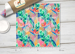 Modern Tropical Flowers Patterned HTV 1158