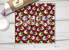 Halloween Zombie Eyeballs Patterned HTV H019