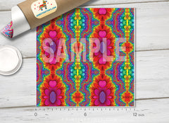 Rainbow Fractal Patterned Adhesive Vinyl 006