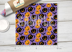 Purple Pumpkin Patterned HTV H024
