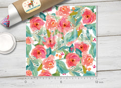 Watercolor Rose flower Patterned HTV 288