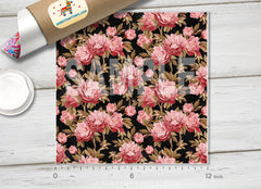 Floral Pattern Adhesive Vinyl 556 - Donkey Craft Vinyl