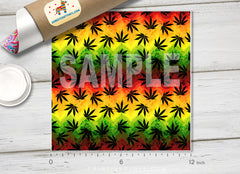 Marijuana Cannabis Leaves Patterned HTV 569