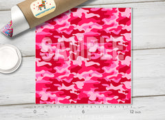 Pink Camouflage Printed Vinyl/ Indoor Vinyl/ Outdoor Vinyl/ Heat Transfer Vinyl-352 - Printive Vinyl | Patterned Vinyl