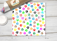 Colorful Paw Patterned HTV 1173