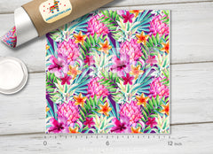 Watercolor pink pineapple fruit Pattern printed Vinyl/ Indoor/ Outdoor/ Heat Transfer Vinyl-385 - Printive Vinyl | Patterned Vinyl