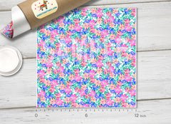Watercolor Flower Patterned Adhesive Vinyl 433