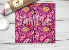 Floral motif paisley Printed Vinyl/ Indoor Vinyl/ Outdoor Vinyl/ Heat Transfer Vinyl- 193