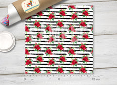 Red Rose flowers Patterned HTV 182