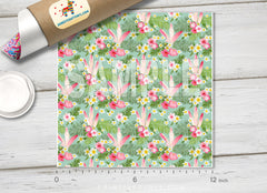 Vintage Tropical Flowers Patterned HTV  183