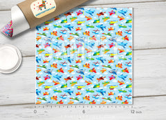 Cute Airplane Patterned Adhesive Vinyl 324