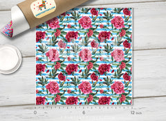 Watercolor Pink peonies Patterned HTV 108