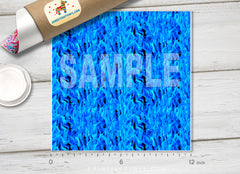 Blue Fire Flame Patterned HTV 746