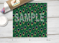 Peacock Feathers Patterned Adhesive Vinyl 036