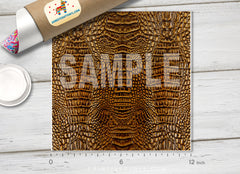 Brown Snake skin, crocodile Leather Patterned HTV-755