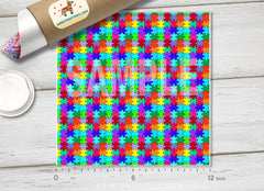 Autism Awareness puzzle Printed HTV- 780