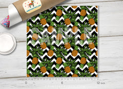 Pineapple on Chevron Background Patterned Adhesive Vinyl 059
