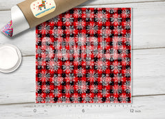 Snowflake Plaid Patterned HTV 1391