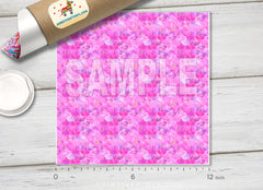 Pink Mermaid Adhesive Patterned HTV 1213