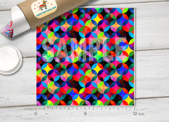 Retro geometric Leaves Patterned HTV 1356