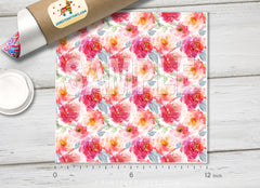 Watercolor Bloom flowers Patterned HTV-386