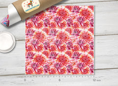 Red Dahlia Flowers Adhesive Patterned HTV 443