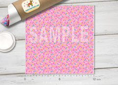 Pink donut Glaze Sprinkles Patterned HTV 763