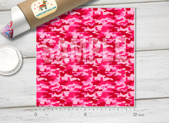 Pink Camouflage Printed Vinyl/ Indoor Vinyl/ Outdoor Vinyl/ Heat Transfer Vinyl-352 - Printive Vinyl | Patterned Vinyl