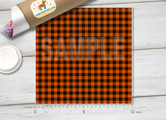 Halloween Plaid Printed Vinyl/ Indoor / Outdoor/ Heat Transfer Vinyl-810