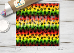 Marijuana Cannabis Leaves Patterned HTV 569