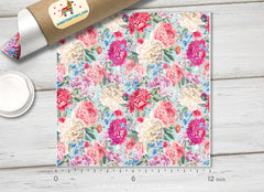 Floral Patterned Adhesive Vinyl 475 - Donkey Craft Vinyl