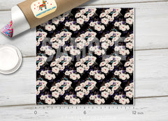 Watercolor Winter Floral Craft Patterned HTV 557
