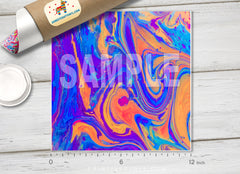 Iridescent Marbling Oil Slick Printed Vinyl/ Indoor/ Outdoor / Heat Transfer Vinyl- 777 - Printive Vinyl | Patterned Vinyl