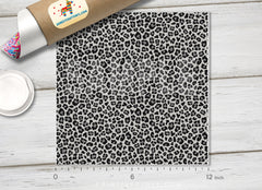 Black Gray Leopard Printed HTV- 794