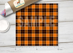 Orange Check Plaid Patterned HTV 567