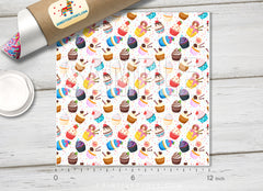 Cupcake Dessert Patterned HTV 1076