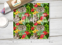 Leopard in Jungle Patterned Adhesive Vinyl 011