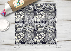 Retro Pop Art Comic Patterned HTV 1111