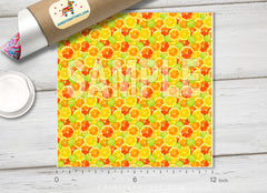 Orange Lemon Lime Patterned HTV  990