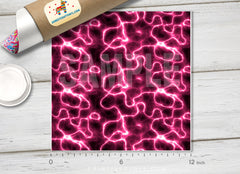 Hot Pink Electricity Lightning Patterned HTV 411