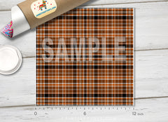 Brown Plaid Tartan Patterned HTV 615