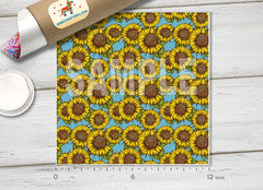 Leopard Sunflowers Patterned HTV 1177