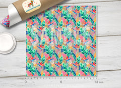 Modern Tropical Flowers Patterned HTV 1158