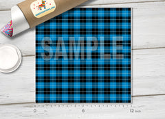 Blue Plaid Patterned Adhesive Vinyl 416