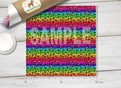 Rainbow Leopard Patterned HTV 1057